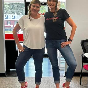 Kicking it!
Twinning in the office today with our matching shoes. 
The team that steps together, stays together