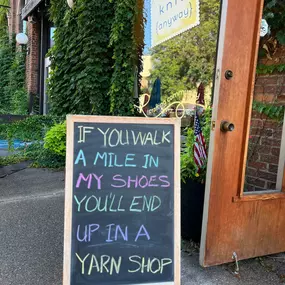 A Mile

I’m My Shoes

You’ll End up

At The YARN Shop!