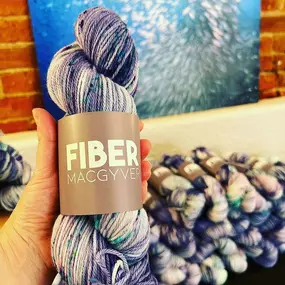 Our yarn, dyed by Susie of Fiber MacGyver yarns was a hit. Beautiful purply, bluey gorgeousness. 
Available for preorder now! We expect the yarn the first week of May!