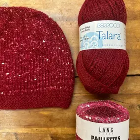 ✨SPARKLE IT UP✨
Who doesn’t need a little sparkle in their life?
❄️It’s a fun hat just perfect to add some sparkle to winter. ???? We’ve restocked it for the holidays!!
We knit the brim with only the non-sequin yarn and then hold both yarns together for the rest of the hat! 
Kit includes:
????1 skein of Berroco Talara (100% llama, 132 yards/100grams)
????1 spool of Lang Paillettes (thread with sequins, 122yards/25grams)
????A hard copy of the pattern, Sparkle it Up.
Click to see all the colors!
