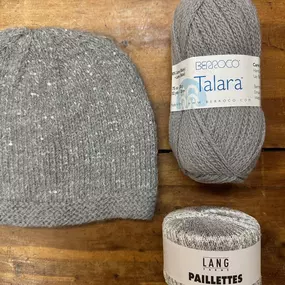 ✨SPARKLE IT UP✨
Who doesn’t need a little sparkle in their life?
❄️It’s a fun hat just perfect to add some sparkle to winter. ???? We’ve restocked it for the holidays!!
We knit the brim with only the non-sequin yarn and then hold both yarns together for the rest of the hat! 
Kit includes:
????1 skein of Berroco Talara (100% llama, 132 yards/100grams)
????1 spool of Lang Paillettes (thread with sequins, 122yards/25grams)
????A hard copy of the pattern, Sparkle it Up.
Click to see all the colors!
