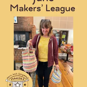 ✨June’s Monthly Makers’ League Kit: the June Bug Bag ????????
This yarn had “Makers’ League” written all over it. ????
What’s more perfect for a summer project than a bag?
☀️ Big enough for your WIP
????️ Handy for a farmers market stroll
???? Cute enough to pair with your fave summer outfit
♻️ The yarn is eco-awesome — 80% recycled cotton, 20% recycled polyester. Durable, soft, and sustainable!