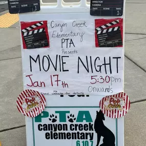 Thank you Canyon Creek PTA for allowing me to sponsor your first movie night ????♥️