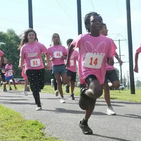 Flash Pride Rabbit Run 5k Karen sponsored in April.
 
Flash Pride is a boys running group at Pineville Elementary.  The 5k is used to raise money for the boys’ entry fees into local races and to help support the group.