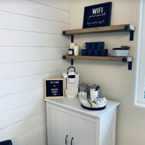 Harbor Family Law interior coffee station