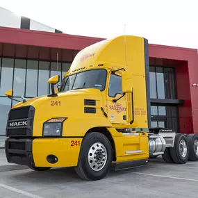 Yellow Mack Truck At Housby