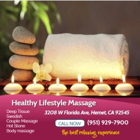 Whether it’s stress, physical recovery, or a long day at work, Healthy Lifestyle Massage has helped 
many clients relax in the comfort of our quiet & comfortable rooms with calming music.