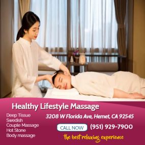 Our traditional full body massage in Hemet, CA 
includes a combination of different massage therapies like 
Swedish Massage, Deep Tissue, Sports Massage, Hot Oil Massage
at reasonable prices.