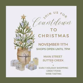 Made in Amador is hosting this Countdown to Christmas this coming Saturday. Check it out and get some Christmas shopping out of the way!
Made In Amador #Christmas #suttercreek #shoppingtime