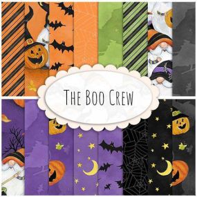 The Boo Crew by Susan Winget for Wilmington Prints is an adorable gnome-themed Halloween collection full of gnome witches, stripes, jack-o-lanterns, bats, and crescent moons! It is 100% Cotton. Stay tuned for the cute pattern we have planned for a kit! The fabric is available in-store and online right now so make sure you stop in or check it out on the website!