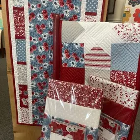 This beautiful new kit features the Old Glory fabric collection by Lella Boutique and comes with everything you need to complete two runners!  Backing and binding are included for both runners.