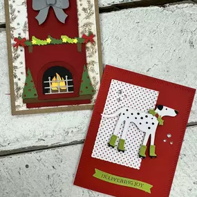 This week’s Make and Take cards for Thursday were created by Lynette and Sue. Cards are $3 each or $5 for both from 11:00am-1:00pm. Bring your favorite adhesives and craft mat to create in our classroom.