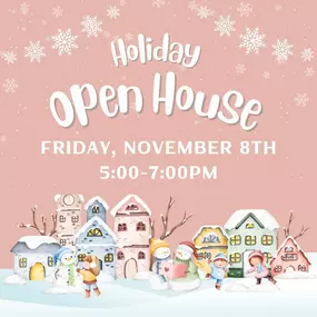 The holiday season is upon us, and we’re thrilled to invite you to our Holiday Open House on November 8th from 5:00-7:00 pm! Join us for a magical evening filled with creativity, savings, and festive cheer!

We will be Launching Our Year of Coupon Books & Advent Calendars: Be the first to get our brand-new Year of Coupon books and Advent calendars—perfect for countdown fun and year-round savings!