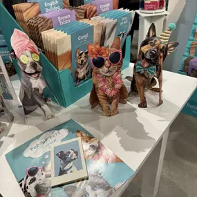 Freshcut Paper - dimensional pop up cards. Pop up pets with accessories to decorate. 
#alwaysnewproducts #shoplocallyowned #lasvegasmarket