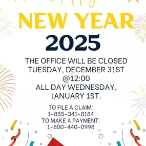 Just a quick note about our New Year holiday hours: we'll be closing at noon on New Year's Eve and will be taking the whole day off on New Year's Day to celebrate. Wishing you all a wonderful 2025!