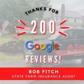 We want to say thank you to all who helped us reach 200 Google Reviews! Your feedback and testimonials motivate us to continue providing exceptional insurance services and personalized assistance in and around Saratoga Springs, New York.