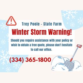 Despite the winter storm, our office remains open and ready to assist you. If you need any assistance with your existing insurance policy or would like to get a complimentary quote, feel free to call our team. 

Stay safe and warm!