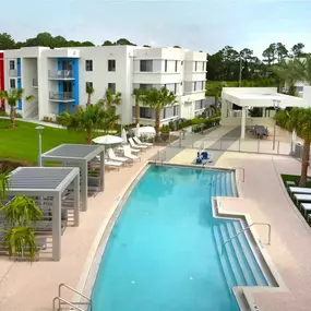 Swimming Pool and Sun Chairs at Icon One Daytona