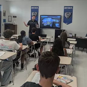 I had a great time this morning at Bartram Trail HS talking to students in the SJCTC Driver Education Program. This program is funded in part by a grant from State Farm. For more information and to sign up your student please visit https://st8.fm/3XhmQGf #BTHS #DonFromStateFarm