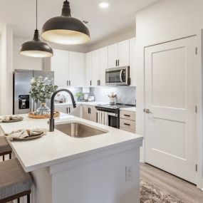 kitchen with island countertop