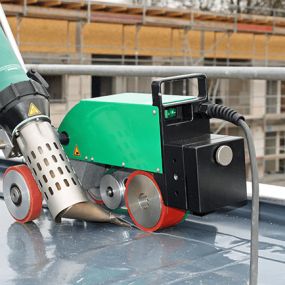 Automatic welding machine used for a commercial roofing project