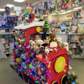 Choo choo! At Child’s Play, the holidays are rolling into the station! Stop by and check out our selection of advent calendars, holiday gifts, and stocking stuffers