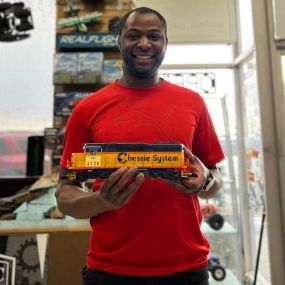 This is our good friend David. Among many other things in the hobby, David loves trains! 

He just picked up a new O Gauge Locomotive yesterday. We’re sure he’s having a blast with this new addition to his collection!