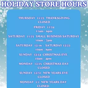 Holiday Store Hours