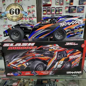 Look at what arrived!
It's the Traxxas Mudboss! This new  Slash comes equipped with the new Bl-2s system, extreme heavy duty driveline and suspension components and the Magnum 272R transmission!
Come in and check out this sweet new ride from Traxxas!
#anchoragehouseofhobbies #sharingfunwithourcommunity #wearehobbyists #60thanniversary #established1964