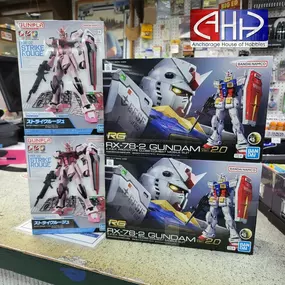We just received the brand new High Grade GQuuuuuuX! 
Along with those, we got a small restock of the RG RX-78-2 V2!
What new Gundam kits are you looking forward to?
#anchoragehouseofhobbies #sharingfunwithourcommunity #wearehobbyists #established1964