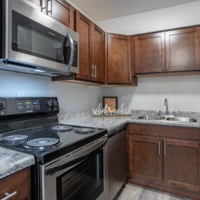 Dark finish upgraded kitchen