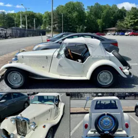 Our policyholder stopped by to show us his beautiful, custom, self made, antique vehicle! What a beauty, the whole team jumped up to take a look! ????????