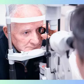 Man Receiving an Eye Exam at Michigan Eye Institute