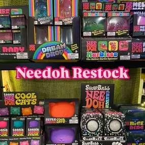 Sooo many styles of Needoh are now restocked. Grab ‘em before they are gone again. Now’s the perfect time to stash a few for your Easter Baskets. AND they are sugar free. We know Somebunny wants them all!