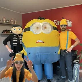 ???? Our team transformed into the cutest minions, spreading smiles and a little mischief while working hard to protect your future! With our goggles and overalls on, we’re ready to tackle any insurance challenge—because just like minions, we believe in teamwork and having fun! Check out our spooktacular team photos! ???????? #MinionMadness #InsuranceSquad #Autoinsurance #Homeinsurance #Lifeinsurance