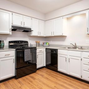 Kitchen with black appliances