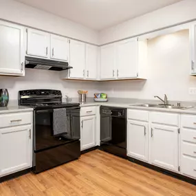 Kitchen with black appliances