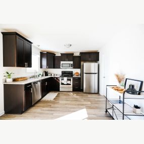 Kitchen with espresso cabinets