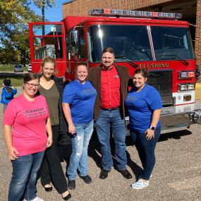 Flushing Fire Department and Flushing Community with Free fire prevention packets for all Flushing students. #firepreventionweek