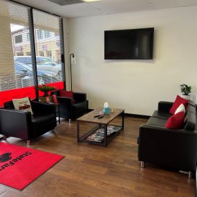 Get cozy in our waiting room area!