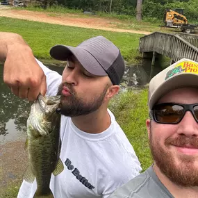 Happy National Fishing and Boating Week! Jordan and Andrew enjoy getting up early on Saturday morning and fishing for Bass. What is the largest fish you have ever caught? ????????