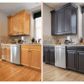 before and after cabinet painting