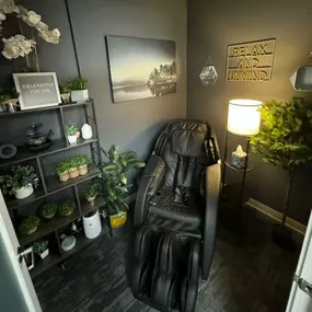 Insurance can be a stressful process. Not just for customers, but for our team that helps multiple people recover from the unexpected on a daily basis. 
I decided to repurpose this back room into a “Relaxation Station” for them to take a mental health break to recharge their batteries. 
P.S. We’re looking to add to our team in the Spring! ????