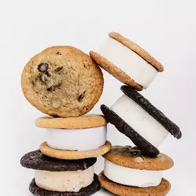 Variety of cookies ice cream sandwiches