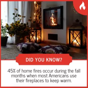 Using your fireplace in the fall can be both cozy and dangerous! 45% of home fires happen in the fall, when most Americans use their fireplaces to stay warm. Remember to keep your fire small and contained, and don't leave it unattended!
???? Call us to make sure your home is safeguarded this fall.