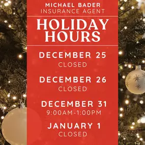 Happy Holidays! Below are our holiday hours for the upcoming week and the week of New Year’s. We wish everyone a joyful and safe holiday season! ????