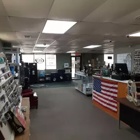 Inside view of Michael's Keys Locksmith store in Fort Worth, TX, featuring key cutting and security solutions.