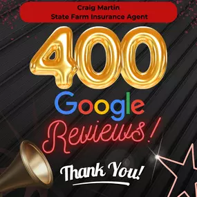 Thank you for helping us hit 400 Google reviews! We couldn't do it without any of our amazing customers