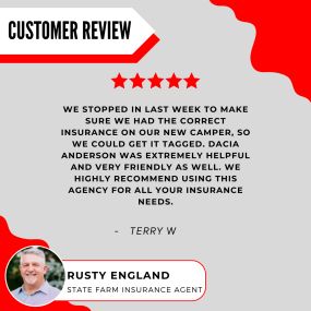 Rusty England - State Farm Insurance Agent
Review highlight