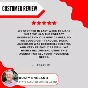 Rusty England - State Farm Insurance Agent
Review highlight